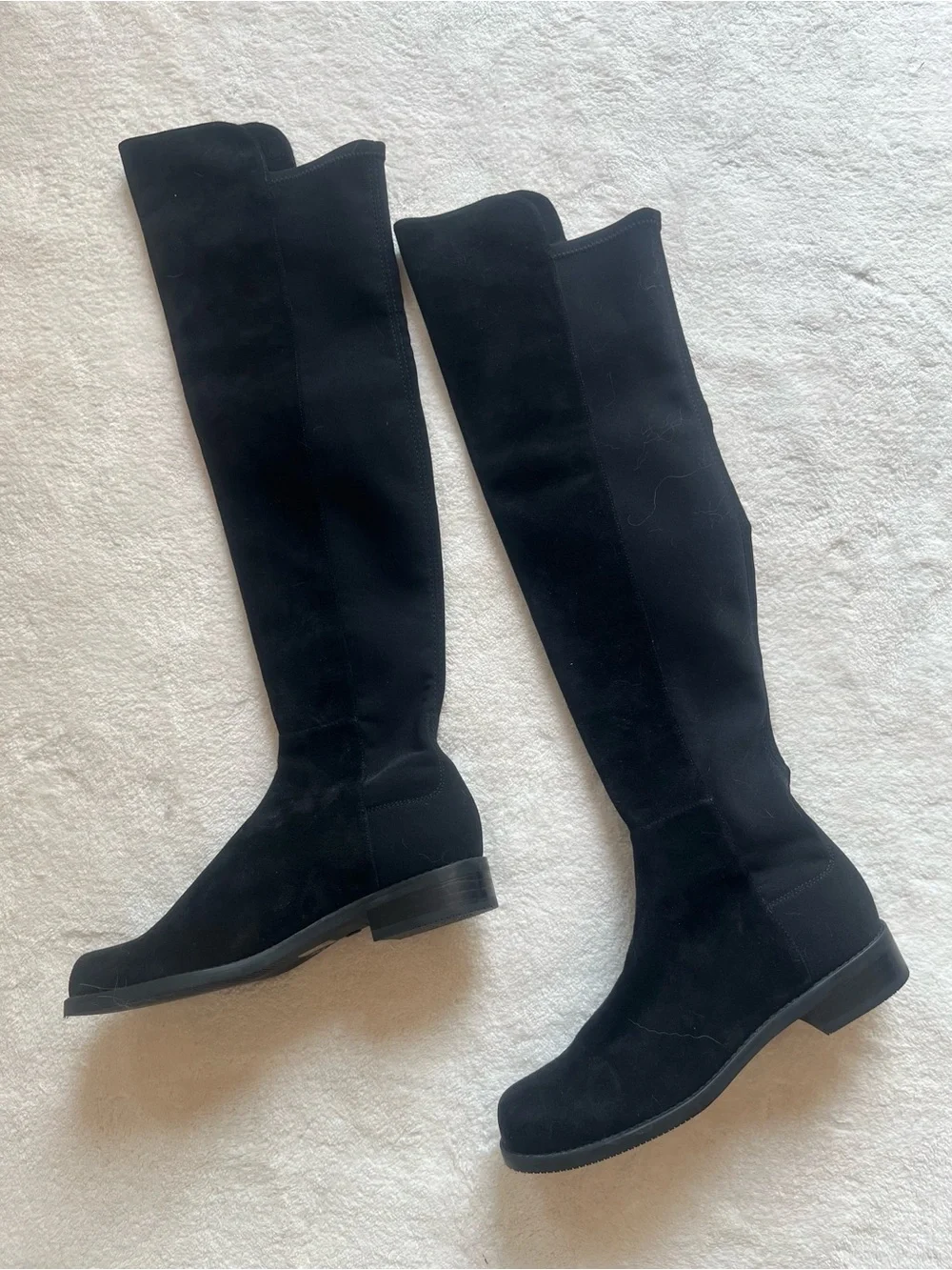 Stuart Weitzman Black Suede Over-the-Knee Boots